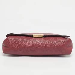 Pre Owned Burberry Red Pebbled Leather Mildenhall Shoulder Bag