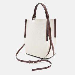 Pre Owned Burberry Beige Canvas Canvas Peggy Bucket Bag