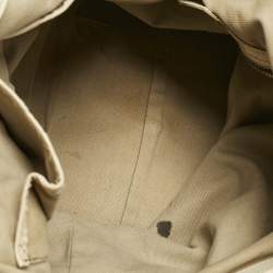 Pre Owned Burberry Cream/Off White Brushstroke Paint Canvas and Leather Snap Tote