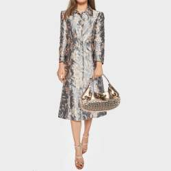 Pre Owned Burberry Gold/Beige Woven Leather and House Check Coated Canvas Warrior Hobo