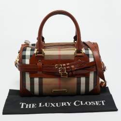 Pre Owned حقيبة بولينغ بريدي بريبرري كانفاس وجلد تشيستر هاوس بيج وبني