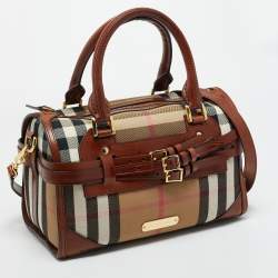 Pre Owned حقيبة بولينغ بريدي بريبرري كانفاس وجلد تشيستر هاوس بيج وبني