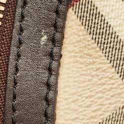 Pre Owned Burberry Brown/Beige Haymarket Check PVC Thornley Satchel