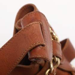 Pre Owned Burberry Tan Leather Margaret Shoulder Bag