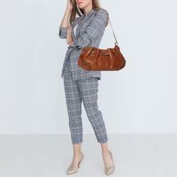 Pre Owned Burberry Tan Leather Margaret Shoulder Bag