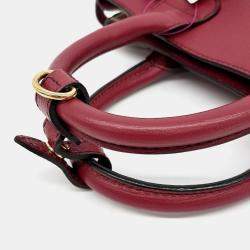Pre Owned Burberry Red Leather Banner Bag Small