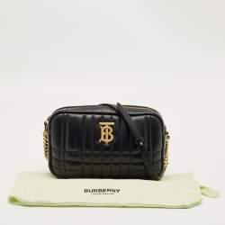 Pre Owned Burberry Black Quilted Leather Small Lola Camera Bag
