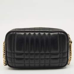 Pre Owned Burberry Black Quilted Leather Small Lola Camera Bag