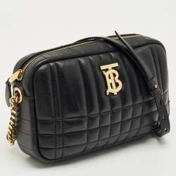 Pre Owned Burberry Black Quilted Leather Small Lola Camera Bag