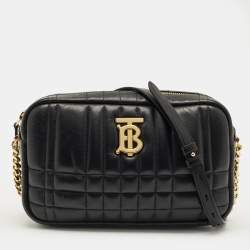 Pre Owned Burberry Black Quilted Leather Small Lola Camera Bag
