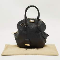 Pre Owned Burberry Black Pebbled Leather Orchard Bowler Bag