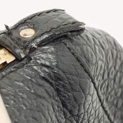 Pre Owned Burberry Black Pebbled Leather Orchard Bowler Bag