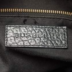 Pre Owned Burberry Black Pebbled Leather Orchard Bowler Bag