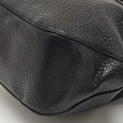 Pre Owned Burberry Black Pebbled Leather Orchard Bowler Bag