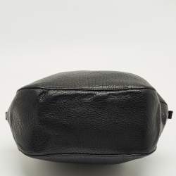 Pre Owned Burberry Black Pebbled Leather Orchard Bowler Bag