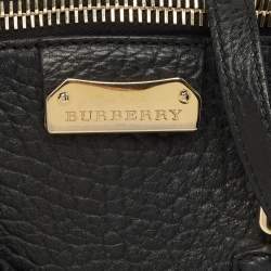 Pre Owned Burberry Black Pebbled Leather Orchard Bowler Bag