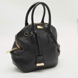 Pre Owned Burberry Black Pebbled Leather Orchard Bowler Bag
