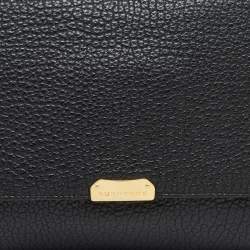 مملوكة مسبقًا حقيبة كلتش كبيرة بربري ميلدن هول جلد أسود