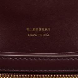 Pre Owned Burberry Burgundy Leather Robin Crossbody Bag