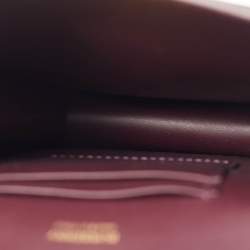 Pre Owned Burberry Burgundy Leather Robin Crossbody Bag