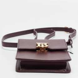 Pre Owned Burberry Burgundy Leather Robin Crossbody Bag