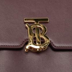 Pre Owned Burberry Burgundy Leather Robin Crossbody Bag
