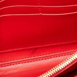 Pre Owned Burberry Red Leather TB Logo Wallet On Chain