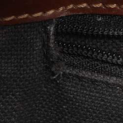 Pre Owned Burberry Brown/Beige Haymarket Check Coated Canvas Tote