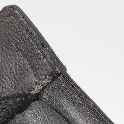 Pre Owned حقيبة ساتشل بربري قش ومزيج جلد رمادي