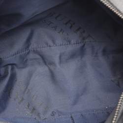 Pre Owned حقيبة ساتشل بربري قش ومزيج جلد رمادي