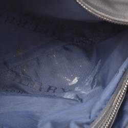 Pre Owned حقيبة ساتشل بربري قش ومزيج جلد رمادي