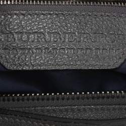 Pre Owned حقيبة ساتشل بربري قش ومزيج جلد رمادي