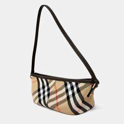 Pre Owned Burberry Simple Baguette Shoulder Bag