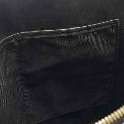 Pre Owned Burberry Black/Brown Zebra Print Haymarket Check Nylon and Leather Orchard Bowler Bag
