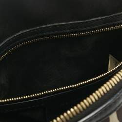 Pre Owned Burberry Black/Brown Zebra Print Haymarket Check Nylon and Leather Orchard Bowler Bag