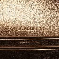 Pre Owned Burberry Bronze Leather Small Studded Olympia Shoulder Bag