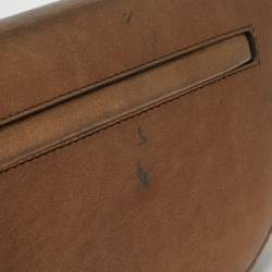 Pre Owned Burberry Bronze Leather Small Studded Olympia Shoulder Bag