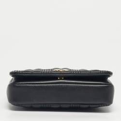 Pre Owned Burberry Black Quilted Leather Mini Lola Chain Crossbody Bag