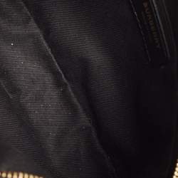 Pre Owned Burberry Brown/Black Leopard Print Calfhair and House Check Fabric TB Camera Bag