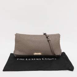 Pre Owned Burberry Taupe Grain Leather Madison Shoulder Bag