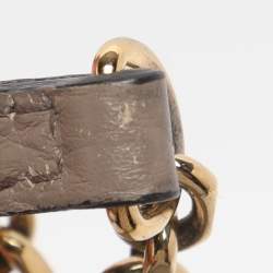 Pre Owned Burberry Taupe Grain Leather Madison Shoulder Bag