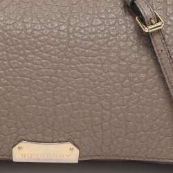 Pre Owned Burberry Taupe Grain Leather Madison Shoulder Bag