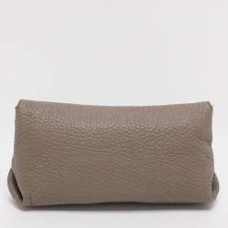 Pre Owned Burberry Taupe Grain Leather Madison Shoulder Bag