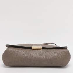 Pre Owned Burberry Taupe Grain Leather Madison Shoulder Bag