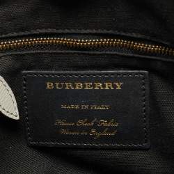 Pre Owned Burberry Grey/Beige House Check Canvas and Leather Canterbury Tote