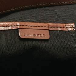 Pre Owned Burberry Brown/Beige House Check Canvas and Leather Canterbury Tote