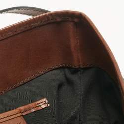 Pre Owned Burberry Brown/Beige House Check Canvas and Leather Canterbury Tote