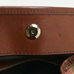 Pre Owned Burberry Brown/Beige House Check Canvas and Leather Canterbury Tote
