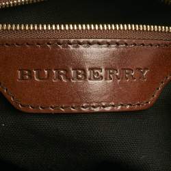 Pre Owned Burberry Brown/Beige House Check Canvas and Leather Canterbury Tote