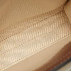 Pre Owned Burberry Brown/Cream Leather and Canvas Mini Pocket Tote